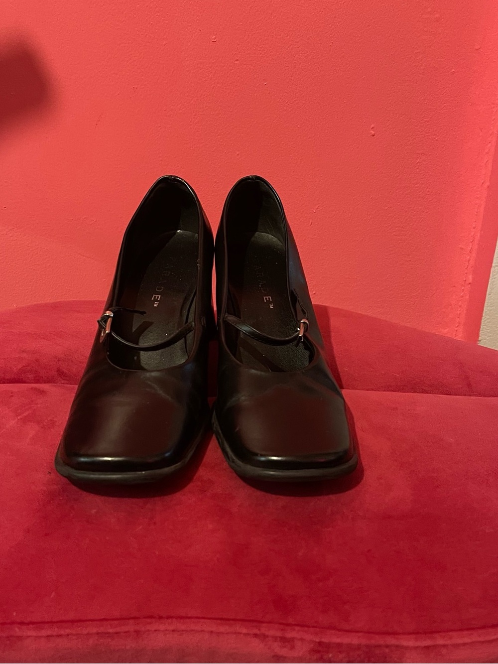 Classic Black Mary Jane Heels with Strap